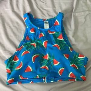 Old Navy High Neck Watermelon Bathing-suit Top